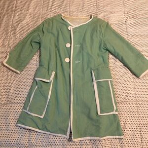 Green Women's Blazer with White Trim